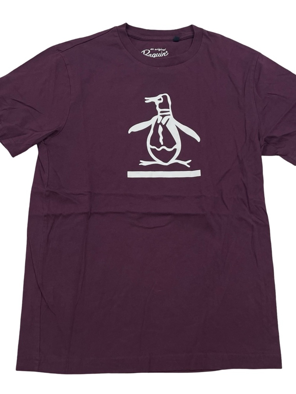Original Penguin Pete Outline Logo Size M Italian Plum Tee (Retail $40)